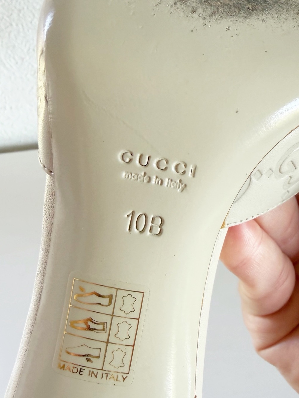 Gucci White Guccissima GG Horsebit Leather Mule Heels Size 10B Mystic White - Picture 14 of 14